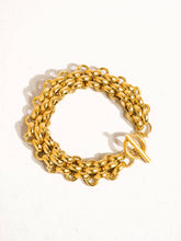 Donni 18K Yellow Gold Non-Tarnish Bold Weave Toggle Bracelet