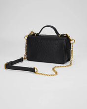 Loyal West Valencia Ostrich Leather Bag in Black