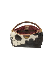 Loyal West Large Cowhide & Leather Hobo Bag in Black & White
