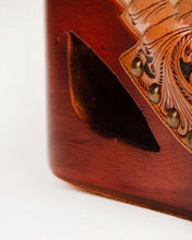 Loyal West Desert Wanderer Sandals - Dark Brown Handtooled Leather