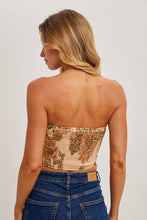PAISLEY SATIN BANDANA TUBE TOP in TEAL