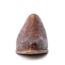 Valeria Hand-Tooled Mules in Brown