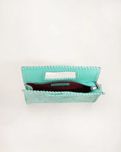 Loyal West The Alma Tooled Leather Mini Bag in Turquoise