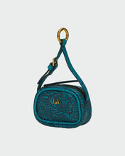 Loyal West Sophia Micro Bag Charm, Hand Finished Embossed Leather in Turquoise