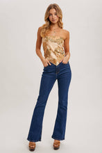 PAISLEY SATIN BANDANA TUBE TOP in TEAL