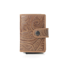 Vintage Savanna Leather Card Wallet in Dark Brown