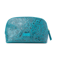 Saddlefire Embossed Leather Multi-Pouch In Turquoise