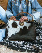 Loyal West Large Cowhide & Leather Hobo Bag in Black & White