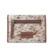 Tooled Leather Accent Cowhide Mini Wallet