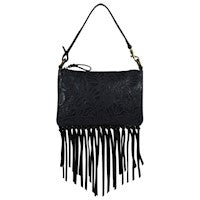 Tony Llama Convertible Black Fringe Bag
