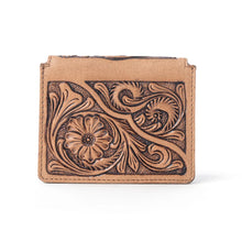 Azure Bloom Leather Card Holder Wallet