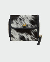 Loyal West Sophia Mini Wallet In Black & White Cowhide Leather