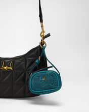 Loyal West Sophia Micro Bag Charm, Hand Finished Embossed Leather in Turquoise