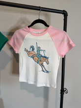 Buckin' Horse Baby Tee with Baby Pink Cap Sleeves