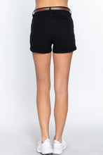 Belted Roll-Hem Chino Shorts