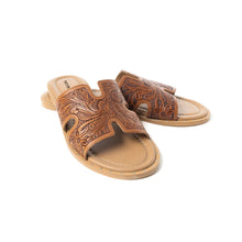 Carmina Tooled Leather Sandals Brown