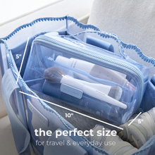 Jelly Cosmetic Bag – Carolina Blue Lay-Flat Makeup Bag