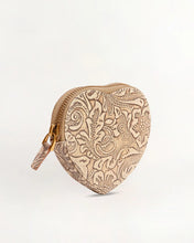 Embossed Leather Heart Coin Pouch
