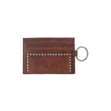 Zidanna steelhoof Studded Leather Card Wallet in Maple Glaze