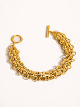 Donni 18K Yellow Gold Non-Tarnish Bold Weave Toggle Bracelet