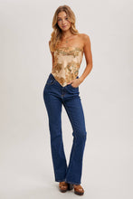 PAISLEY SATIN BANDANA TUBE TOP in TEAL