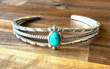 The Harper Sterling Silver with Turquoise Center Stone Cuff Bracelet