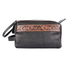 Genuine Leather Toiletry Bag in Worn Brown