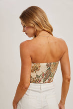 PAISLEY SATIN BANDANA TUBE TOP in TEAL