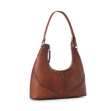 Zidanna Winchester Loop Leather Shoulder Bag in Maple Glaze
