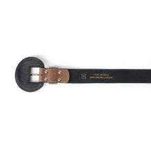 Western Wreath Tooled Leather Belt in Brown with Turquoise