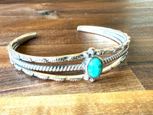 The Harper Sterling Silver with Turquoise Center Stone Cuff Bracelet
