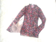 Mesh Overlay Long Sleeve Top in Floral Print