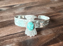 The Thunderbird Sterling Silver with Turquoise Stone Cuff Bracelet