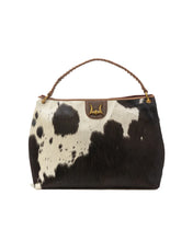 Loyal West Large Cowhide & Leather Hobo Bag in Black & White