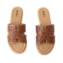 Carmina Tooled Leather Sandals Brown