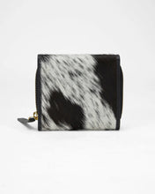 Loyal West Sophia Mini Wallet In Black & White Cowhide Leather