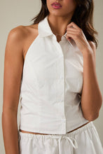 Summer Sands Mini Pinstripe Halter Collar Top