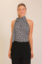 Midnight Garden Scarf Neck Top