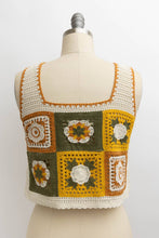 🌼 Embroidered Floral Mosaic Crochet Top 🌼 Mustard Combo