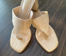 Back To Basics Block Heels in Natural Raffia