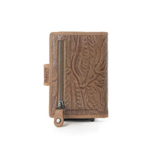 Vintage Savanna Leather Card Wallet in Dark Brown