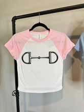 Snaffle Bit Baby Tee with Black Cap Sleeves