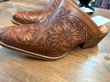 Valeria Hand-Tooled Mules in Brown