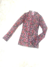 Mesh Overlay Long Sleeve Top in Floral Print