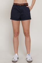 Belted Roll-Hem Chino Shorts