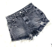Black-Grey Denim Shorts