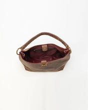 Loyal West Large Hoop Bag in Brunette Leather