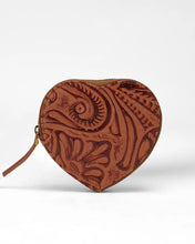 Embossed Leather Heart Coin Pouch