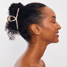 Metal Rhinestone Loop Claw Clip in Gold