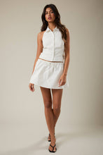 Summer Sands Mini Pinstripe Halter Collar Top